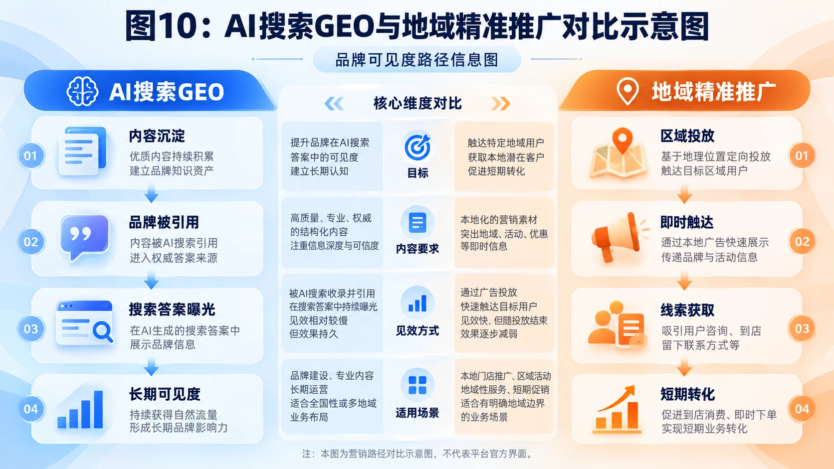 图10:AI搜索GEO与地域精准推广方式对比图